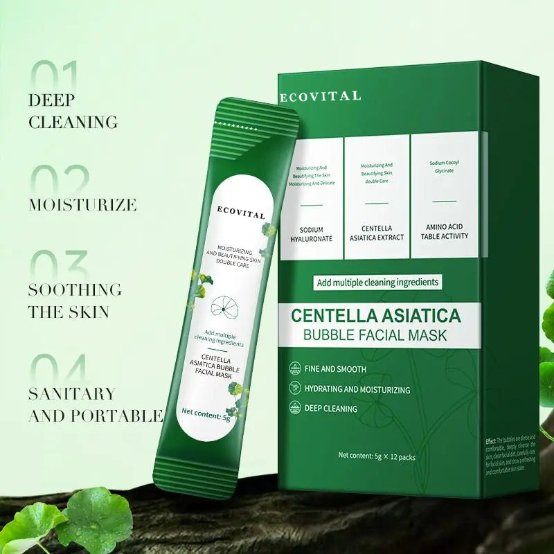 ECOVITAL Centella Foam Mask – deeply cleanses, removes blackheads, controls oil, hydrates, and firms the skin