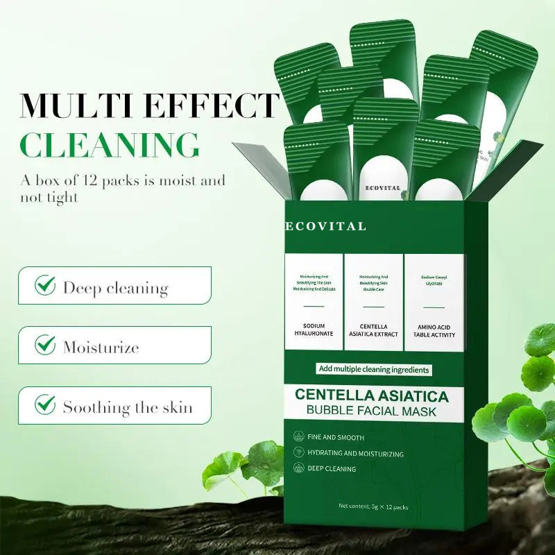 ECOVITAL Centella Foam Mask – deeply cleanses, removes blackheads, controls oil, hydrates, and firms the skin