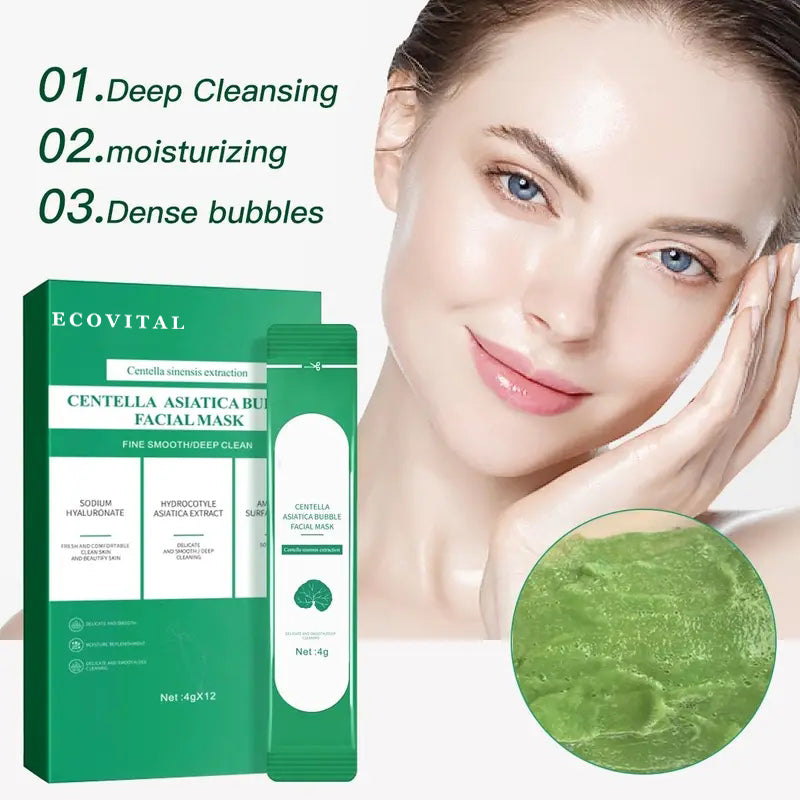 ECOVITAL Centella Foam Mask – deeply cleanses, removes blackheads, controls oil, hydrates, and firms the skin