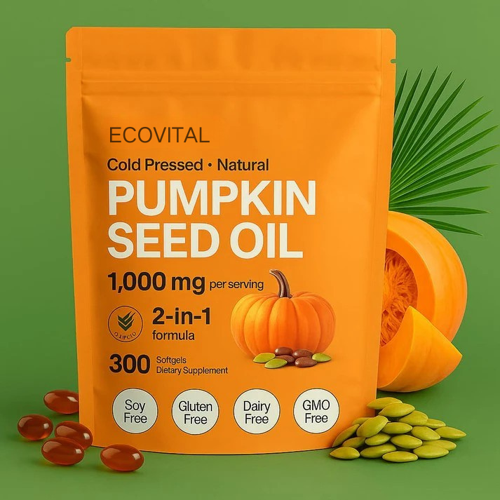 Cold-Pressed Natural Pumpkin Seed Oil, Powerful 2-in-1 Formula for Blood Sugar Support and Hair Health!