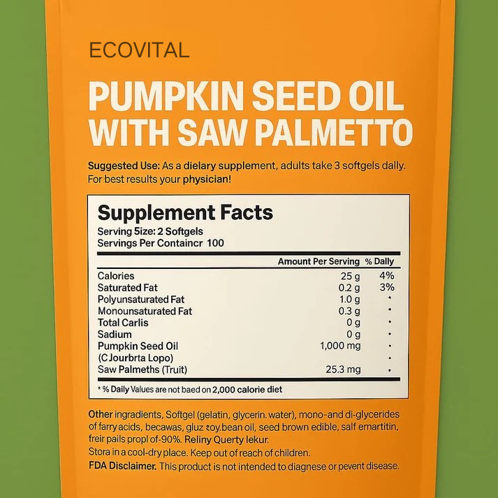 Cold-Pressed Natural Pumpkin Seed Oil, Powerful 2-in-1 Formula for Blood Sugar Support and Hair Health!