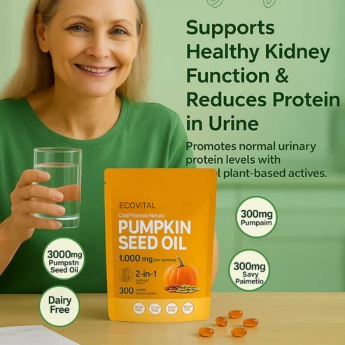 Cold-Pressed Natural Pumpkin Seed Oil, Powerful 2-in-1 Formula for Blood Sugar Support and Hair Health!