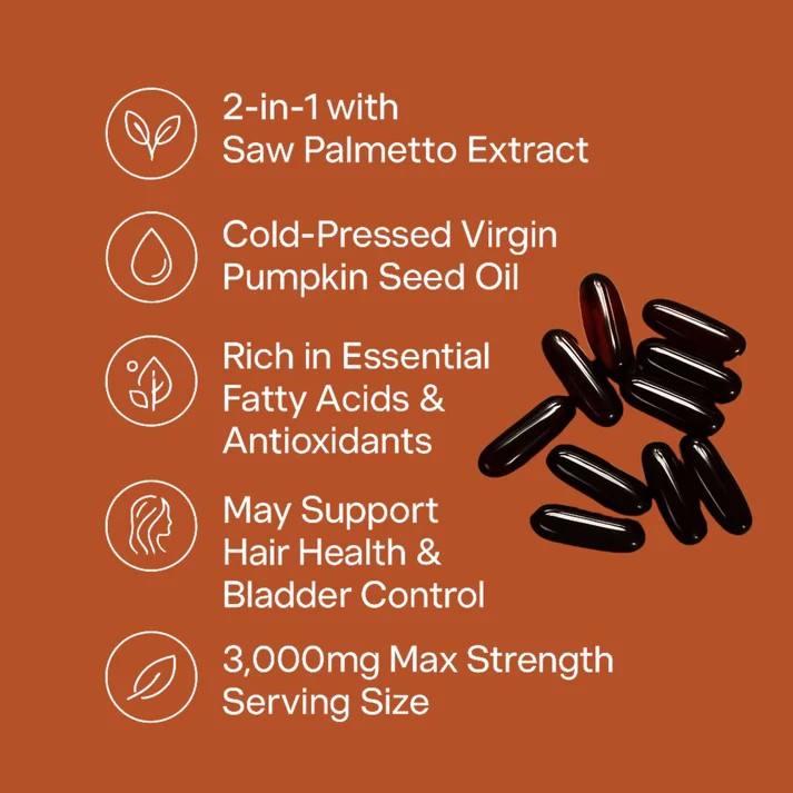 Cold-Pressed Natural Pumpkin Seed Oil, Powerful 2-in-1 Formula for Blood Sugar Support and Hair Health!